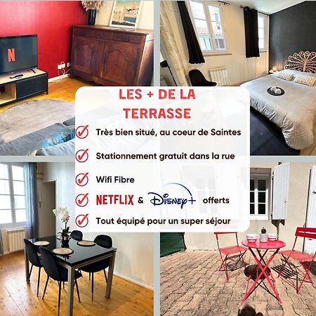 La Terrasse - Parking Gratuit - Fibre - Rdc - Centre Ville Saintes Dış mekan fotoğraf
