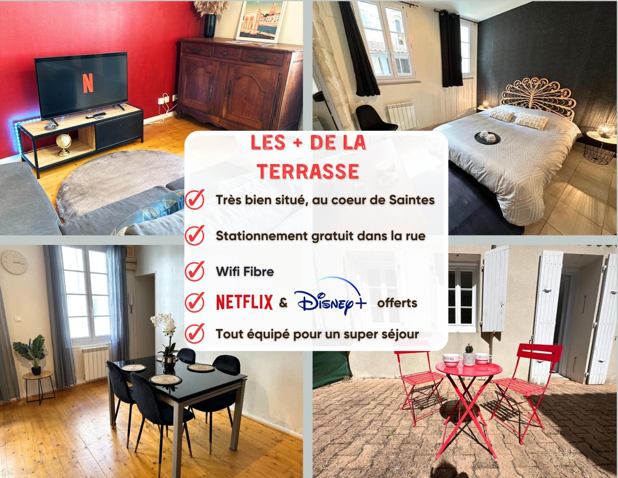 La Terrasse - Parking Gratuit - Fibre - Rdc - Centre Ville Saintes Dış mekan fotoğraf
